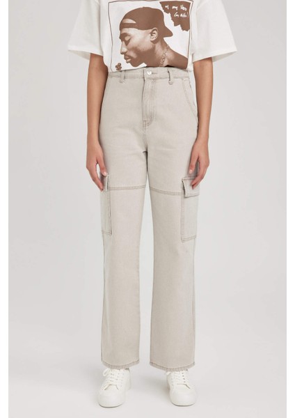 90's Wide Leg Yüksek Bel Geniş Paça Uzun %100 Pamuk Kargo Jean Pantolon A3468AX23SM modelleri