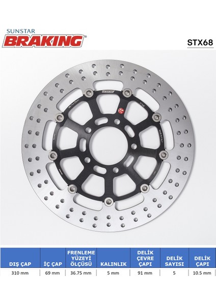 Suzukı Dl 650-1000 / Kawasakı Klv 1000 Yuvarlak Ön Fren Diski / Suzukı / Dl V-Strom / Xt / 650CC / Ön Iki Takım Kullanır / ------------------