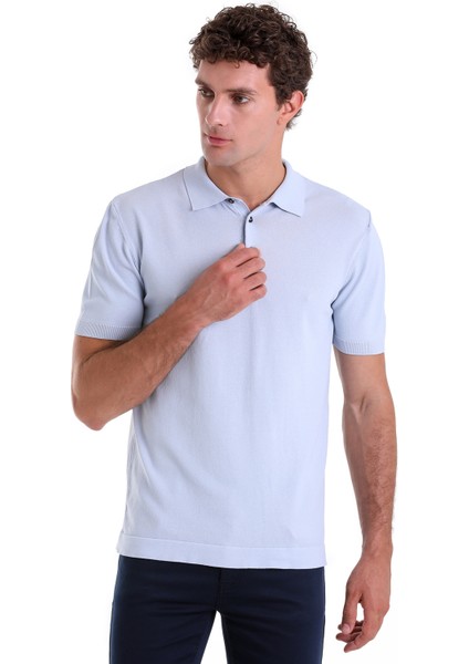 A. Mavi Comfort Fit Düz Polo Yaka Rayon Tişört