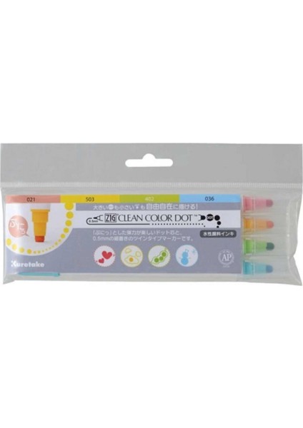 Clean Color Dot Çift Uçlu Marker Kalemi 4'lü Set