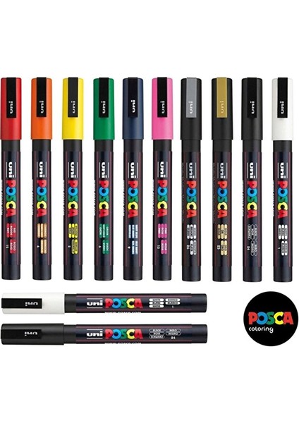 Posca Pc-3m (0.9-1.3mm) 12'li Set