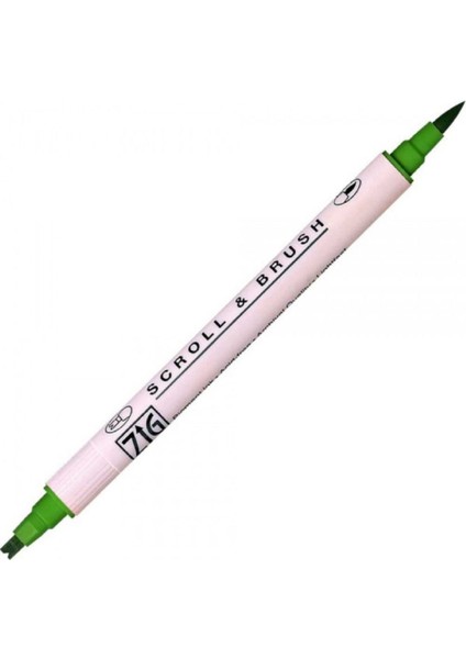Scroll & Brush Pen Çift Çizgi Kaligrafi Kalemi Spring Green 047
