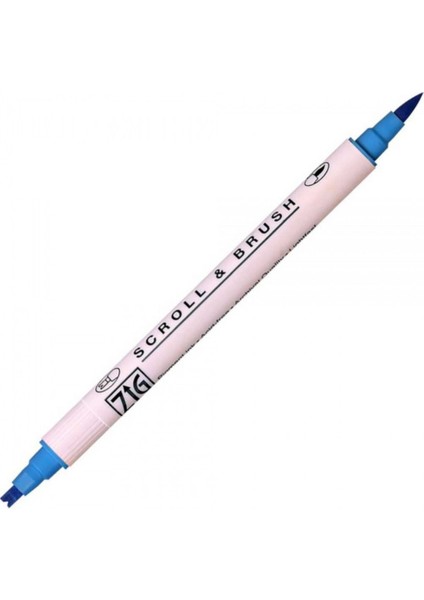 Scroll & Brush Pen Çift Çizgi Kaligrafi Kalemi Baby Blue 031
