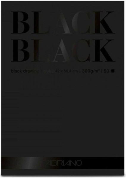 Black Black 300GR Siyah Çok Amaçlı Resim Blok 20 Sayfa A2 (42X59.4CM)