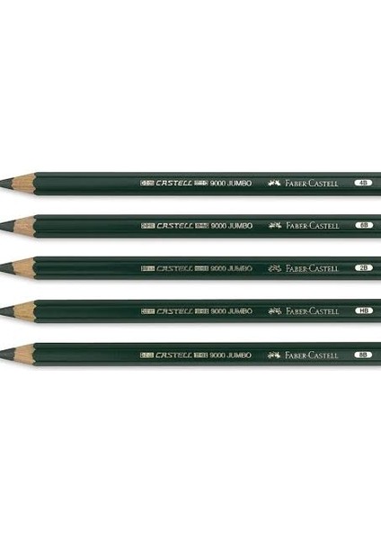 Faber Castell 9000 Jumbo Dereceli Kurşun Resim Kalemi 5’li Set