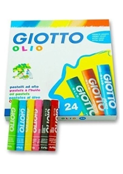 Olio Yağlı Pastel Boya Silindir 24 Renk Karton Kutu (293100)