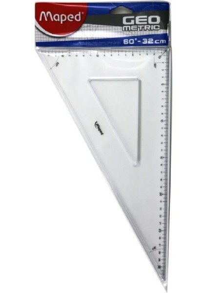 32CM Teknik Gönye Plastik Cetvel 60°