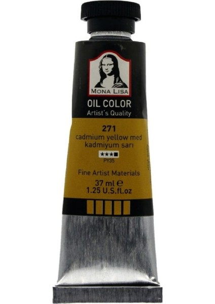 Mona Lisa Yağlı Boya 37ML 271 Cadmium Yellow Medium