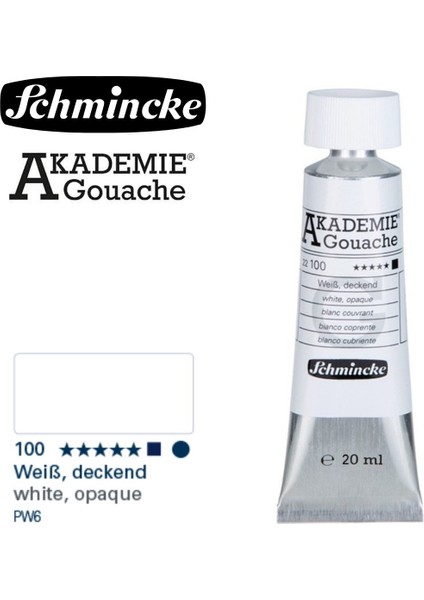 Schmincke Akademie Guaj Boya 20ML 100 White Opaque