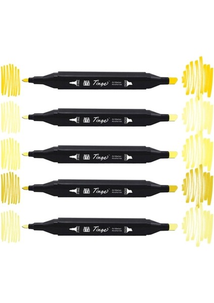 Twin Çift Uçlu Marker Kalemi 5'li Set Sarı Tonları (Yellow Tonnes)
