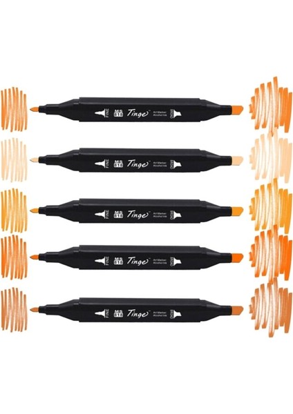 Twin Çift Uçlu Marker Kalemi 5'li Set Turuncu Tonları (Orange Tonnes)