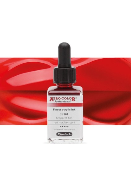 Aero Color Professional Finest Akrilik Ink. 28ML Red Madder Dark 301