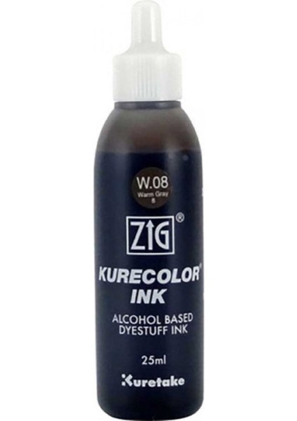 Kurecolor Refill Ink Mürekkep 25ML W08 Warm Gray 8