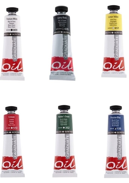 Graduate Yağlı Boya 38ML 6'lı Set Ana Renkler