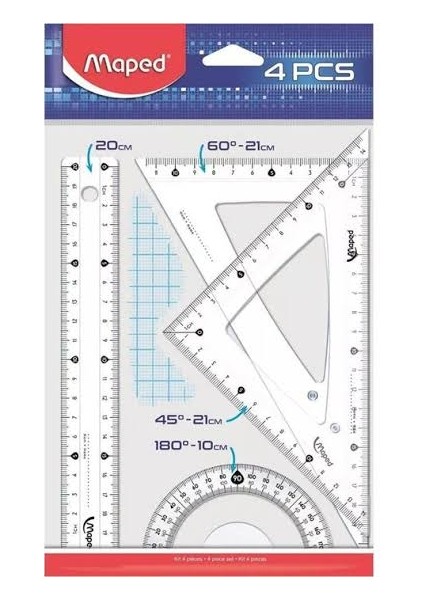 Maped 4 Parça Cetvel Seti 20CM