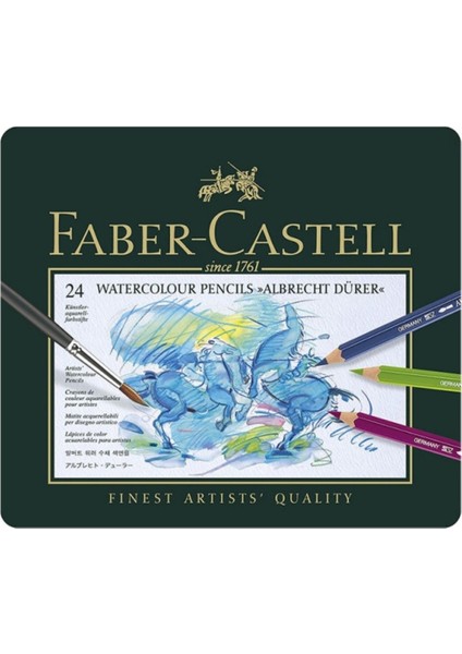 Faber Castel Albrecht Dürer Watercolour Pencils Sulu Boya Kalemi 24&#39;lü Metal Kutu