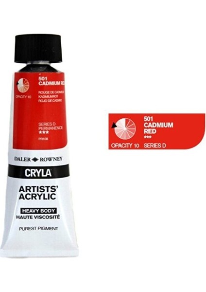 Dr Cryla Artist Akrilik Boya 75ML 501 Cadmium Red Seri D
