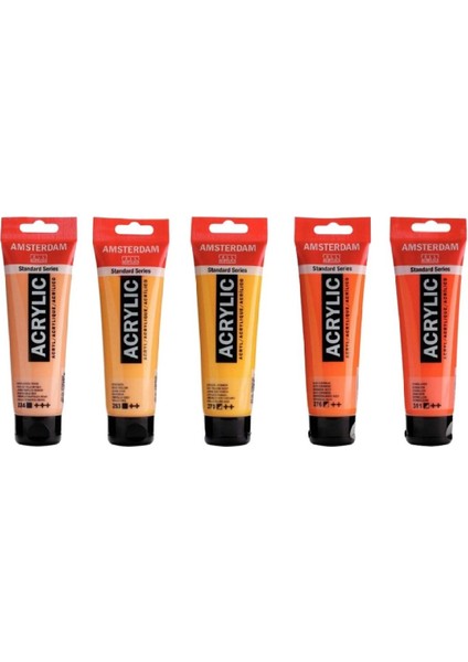 Amsterdam Akrilik Boya 120ML 5'li Set Turuncu Tonu Renkleri