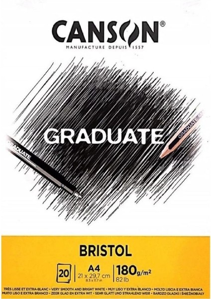 Graduate Bristol Çizim Defteri A4 180GR 20 Yaprak