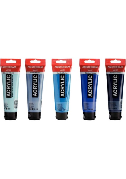 Amsterdam Akrilik Boya 120ML 5'li Set Mavi Deniz Tonu Renkleri