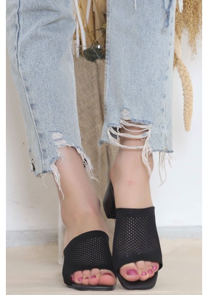 Kadın Siyah 5 cm Topuklu Terlik modelleri