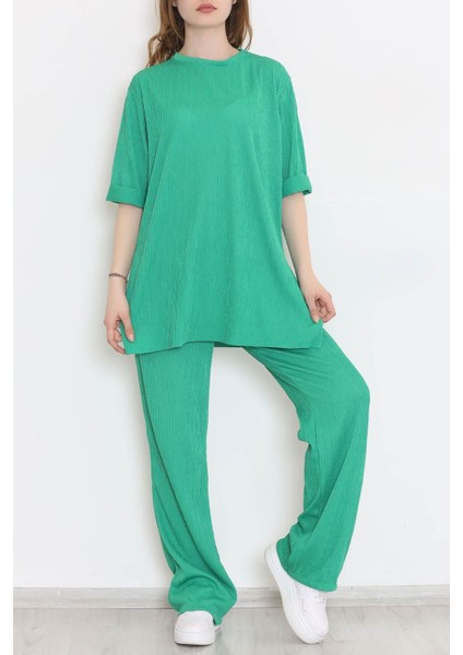 Kadın Yeşil Fitilli Duble Kol Takım fırsatları