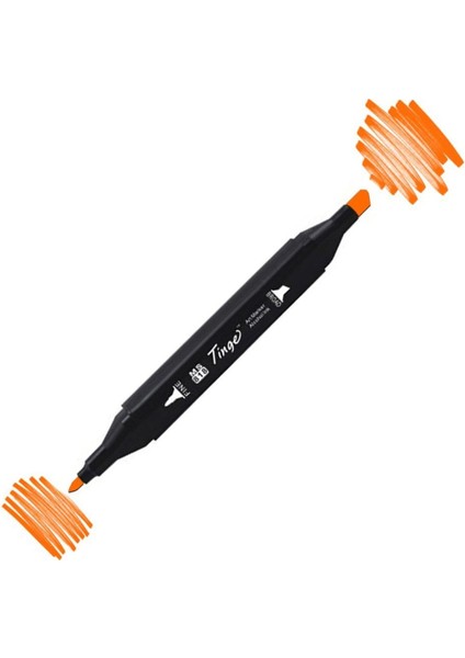 Twin Çift Uçlu Marker Kalemi 122 Milky Fluorescent Orange