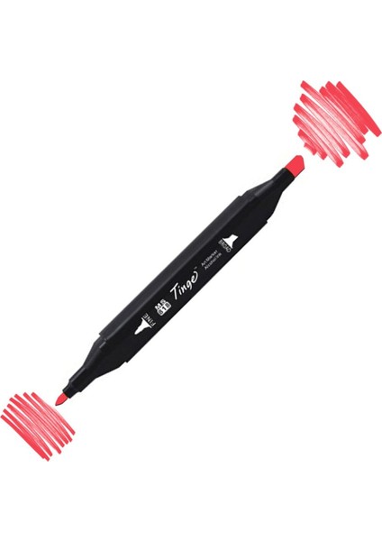 Twin Çift Uçlu Marker Kalemi R12 Coral Red