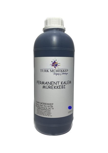 Permanent Kalem Mürekkebi Mavi 1000 Ml.