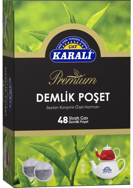 Karali Çay Premium Demlik Poşet Siyah Çay 48'li