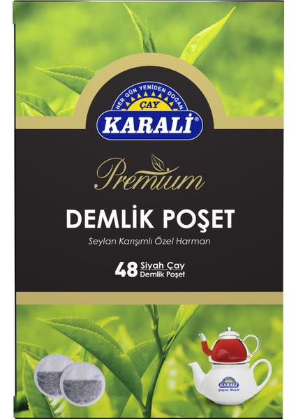 Karali Çay Premium Demlik Poşet Siyah Çay 48'li