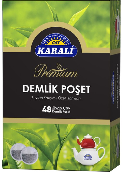 Karali Çay Premium Demlik Poşet Siyah Çay 48'li