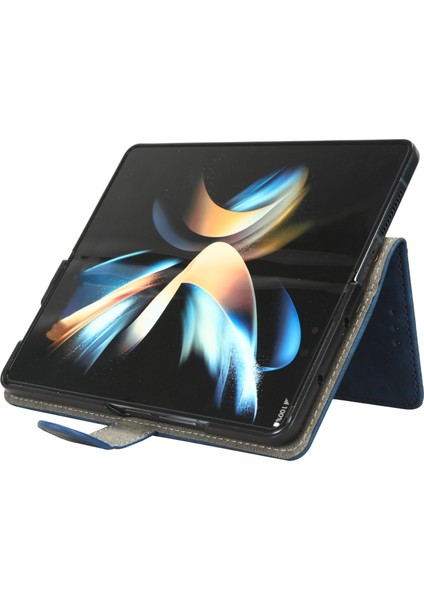 Samsung Galaxy Z Fold3 5g Deri Telefon Kılıfı Rfıd Engelleme Cüzdan Stand Akıllı Telefon Kapağı Kayışlı (Yurt Dışından)