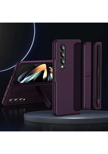 Samsung Galaxy Z Fold4 5g Kauçuk Sert Pc Katlanır Kabuk Görünmez Kickstand Anti-Çizelge Koruyucu Telefon Kılıfı / Kalem Tutucu (Yurt Dışından) indirimleri