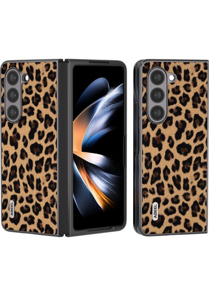 Samsung Galaxy Z Fold5 5g Leopar Desen Kılıfı Anti-Çizgi Pu Deri + Pc Telefon Kapağı (Yurt Dışından)