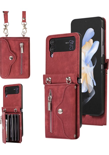 Samsung Galaxy Z Flip3 Telefon Kılıfı 3 5g Rfıd Engelleme Kart Çantası Pu Deri+Tpu Kickstand ile Kapak (Yurt Dışından)