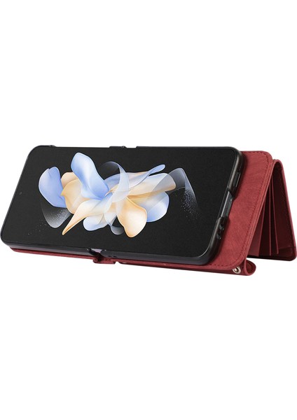 Samsung Galaxy Z Flip3 Telefon Kılıfı 3 5g Rfıd Engelleme Kart Çantası Pu Deri+Tpu Kickstand ile Kapak (Yurt Dışından)
