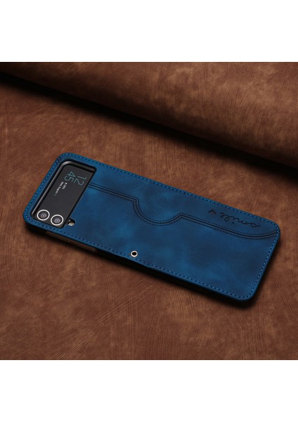 Samsung Galaxy Z Flip3 5g Katlanır Telefon Kılıfı, Pu Deri Basılı Desen Ince Kapak (Yurt Dışından)
