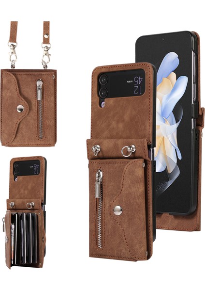 Samsung Galaxy Z Flip3 Telefon Kılıfı 3 5g Rfıd Engelleme Kart Çantası Pu Deri+Tpu Kickstand ile Kapak (Yurt Dışından)