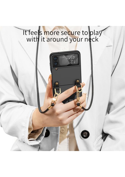 Samsung Galaxy Z Flip4 5g Crossbody Telefon Kılıfı, Omuz Kayışı ile Ultra Dikkatli Deri Kaplamalı Pc Telefon Kapağı (Yurt Dışından) fiyatları
