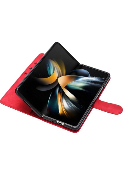 Samsung Galaxy Z Fold4 5g Pu Deri Cüzdan Katlanır Telefon Kılıfı Basılı Şok Geçirmez Kapak (Yurt Dışından)