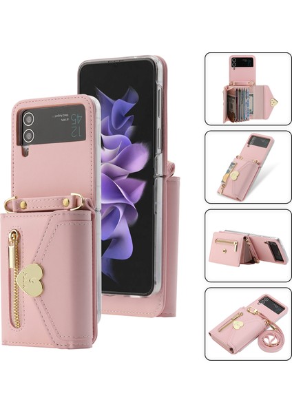 Samsung Galaxy Z Flip4 5g Pu Deri Kredi Sahibi Telefon Kılıfı Cüzdan Kickstand Fermuar Cep Kapağı (Yurt Dışından)