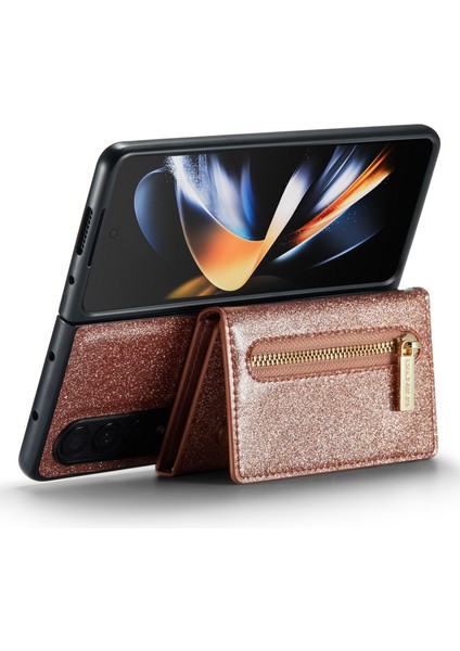 Samsung Galaxy Z Fold3 5g 2-1 Arada Pu Deri Kaplamalı Pc+Tpu Anti-Collision Geri Kılıf Magnetik Çıkarılabilir Fermuar Cüzdan Telefon Kapağı Kickstand ile (Yurt Dışından) fırsatları