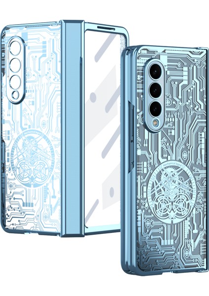 Samsung Galaxy Z Fold4 5g Mekanik Efsane Serisi Elektrapılaşma Telefon Kılıfı Sabit Pc Şok Geçirmez Kapak Temperli Cam Film (Yurt Dışından)