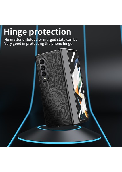 Samsung Galaxy Z Fold4 5g Mekanik Efsane Serisi Elektrapılaşma Telefon Kılıfı Sabit Pc Şok Geçirmez Kapak Temperli Cam Film (Yurt Dışından) fırsatları