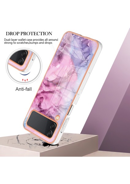 Samsung Galaxy Z Flip3 5g Tpu Telefon Kılıfı Elektrapılaşma Anti-Dalgalı Kılıf Yb Imd Serisi-16 Stil E 2.0mm Mermer Desen Imd Arka Kapak (Yurt Dışından) fırsatları