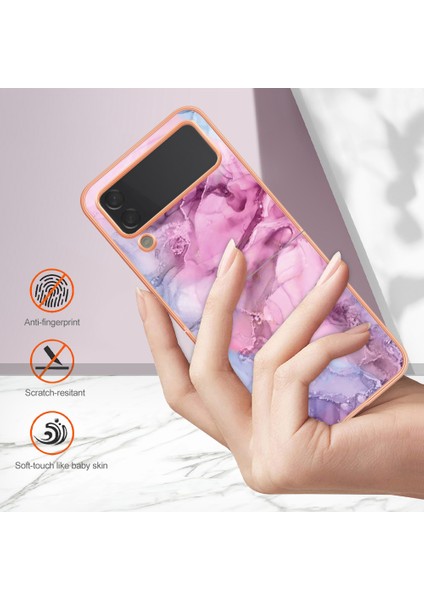 Samsung Galaxy Z Flip3 5g Tpu Telefon Kılıfı Elektrapılaşma Anti-Dalgalı Kılıf Yb Imd Serisi-16 Stil E 2.0mm Mermer Desen Imd Arka Kapak (Yurt Dışından) indirimleri