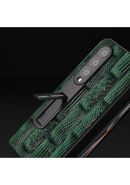 Samsung Galaxy Z Fold4 Inek Deri Pc Tam Koruyucu Kapak Mahjong Doku Kickstand Telefon Kılıfı Ekran Filmi (Yurt Dışından) modelleri