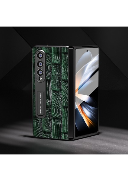 Samsung Galaxy Z Fold4 Inek Deri Pc Tam Koruyucu Kapak Mahjong Doku Kickstand Telefon Kılıfı Ekran Filmi (Yurt Dışından) fırsatları