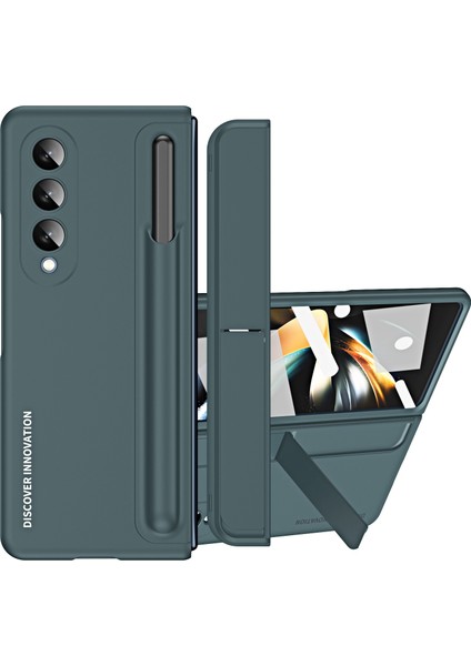 Samsung Galaxy Z Fold4 5g Gizli Kickstand Katlama Telefon Kılıfı Sert Pc Kalem Yuvası Temperli Cam Ekran Film ile Anti Damla Kapak (Yurt Dışından) fiyatları